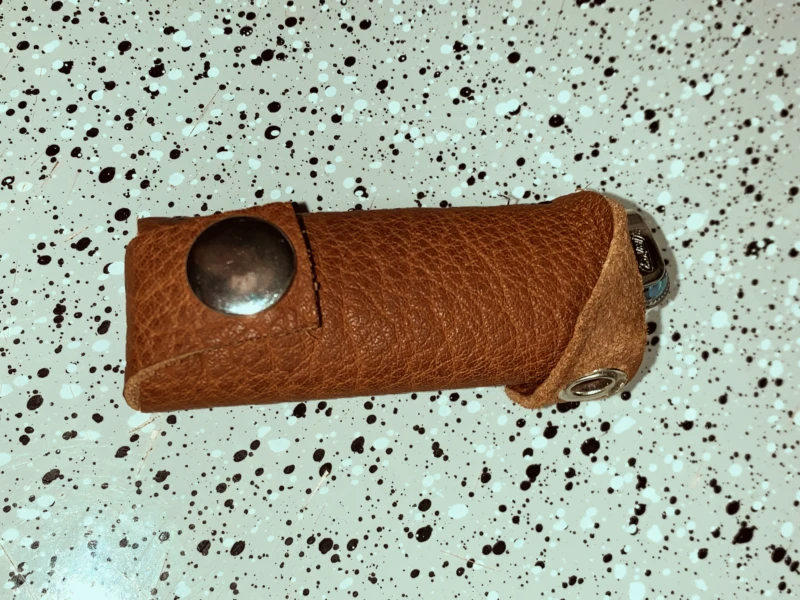 BIc Lighter Leather Keychain