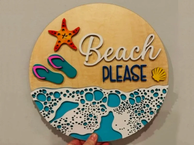 Beach Please Wave Wall Sign