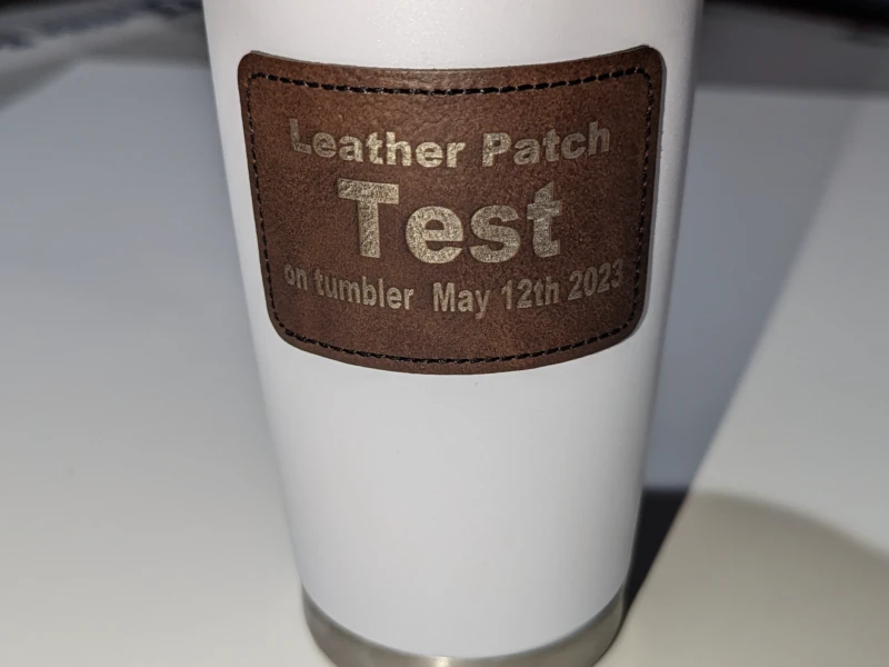 Leather Patch on Tumbler Test