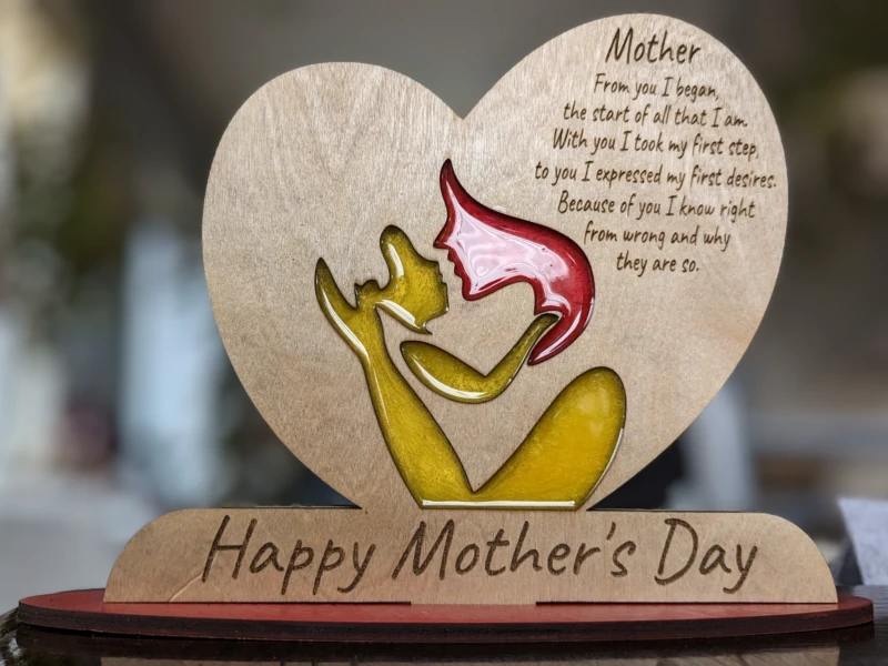 Mother's Day Heart with Mom and Baby