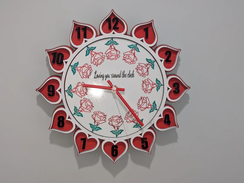 Valentine's Day themed Kitchen Clock