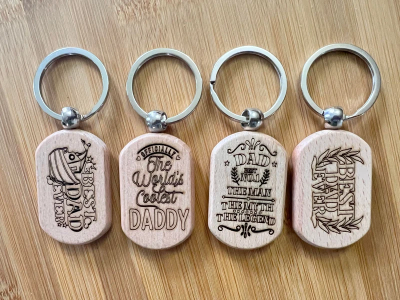 wooden Keychain for Father