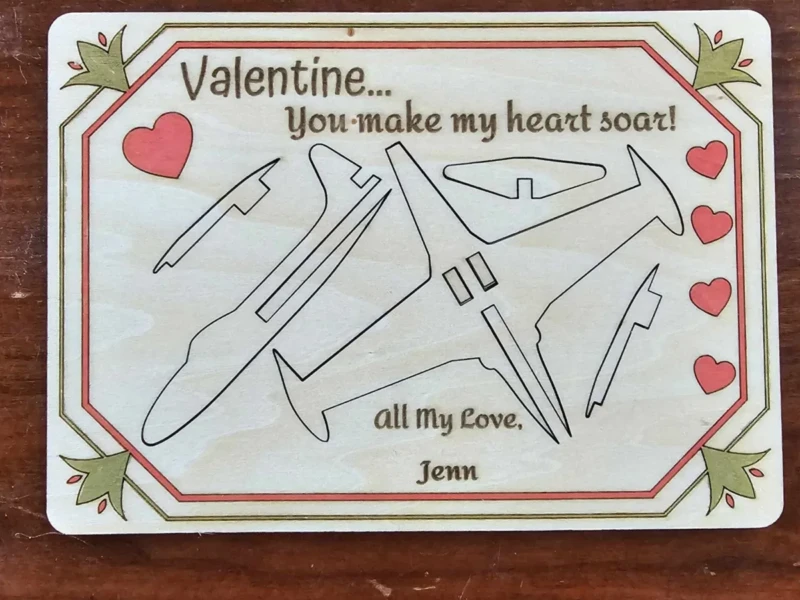 Fighter Jet Valentine's Day Card