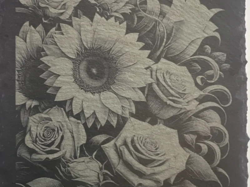 Sunflower and Rose's Slate Coaster