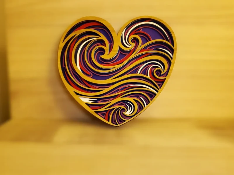 Valentine day layered heart