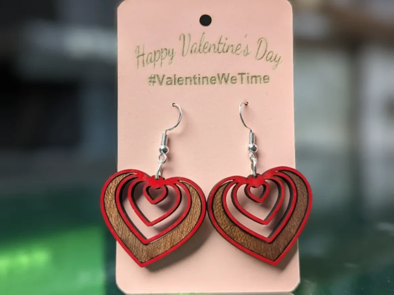 2 Tone Valentine's Earrings