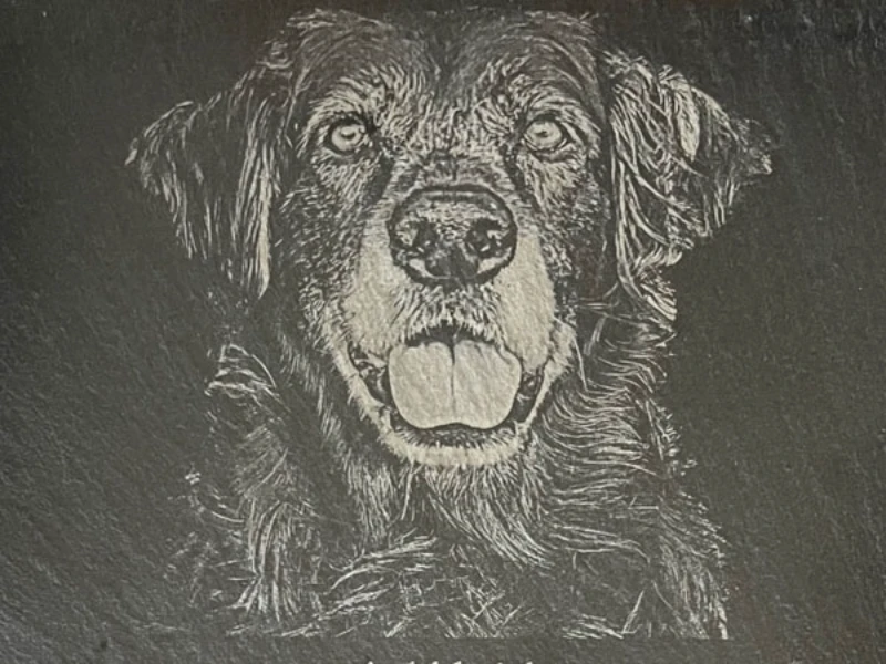 Memorial Plaque for Pet Dog - Black Slate